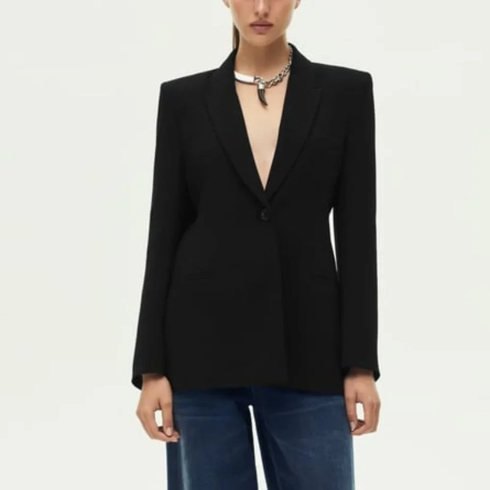 NWT ZARA FITTED BLAZER WITH SHOULDER PADS ZW COLLECTION XS, M 7649